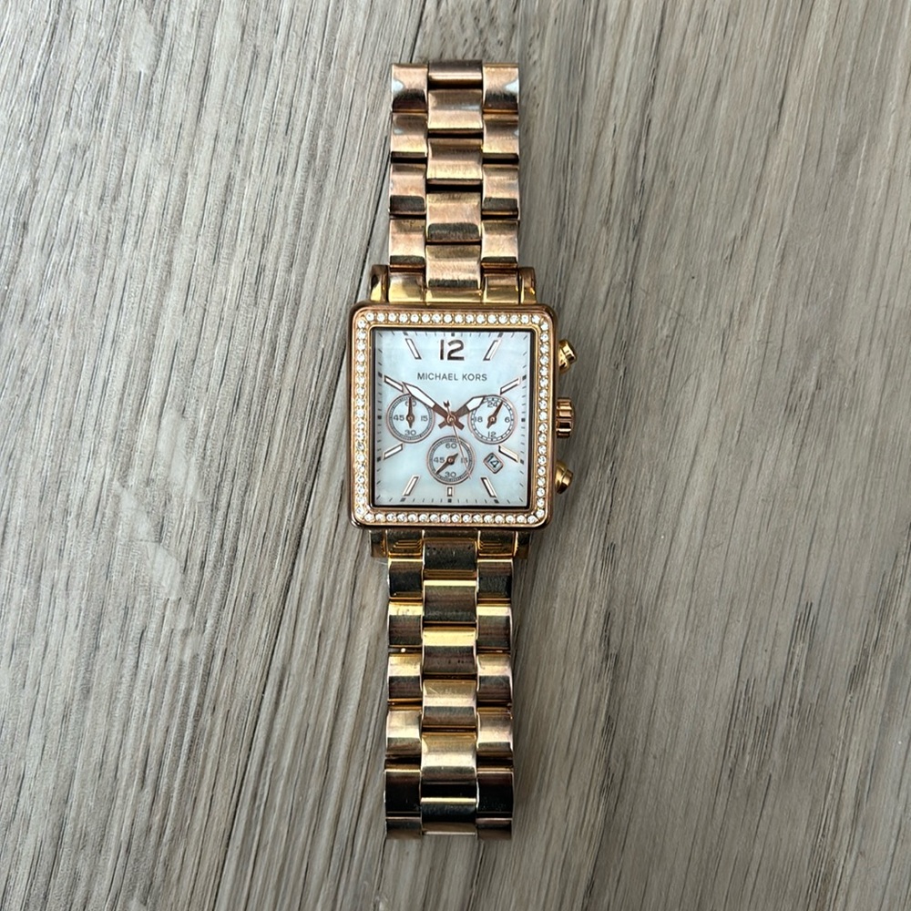 💎 3/$50💎Michael Kors Fossil Watch, Rose Gold/Gold with Square Face